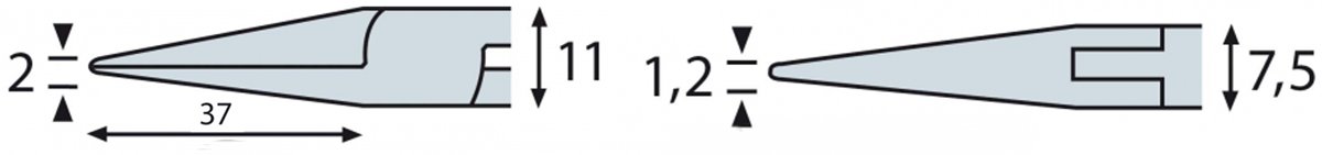 Kềm chống tĩnh điện ESD, 4700-OH E 2K, đầu tròn mũi dài, lưỡi trơn. Elora Germany