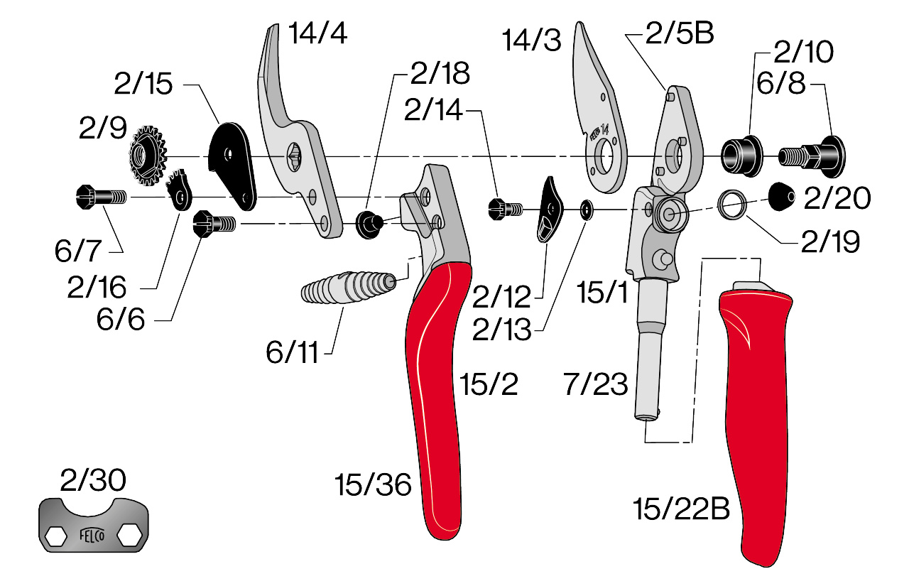 dụng chụ thay thế kéo cắt cành felco 15