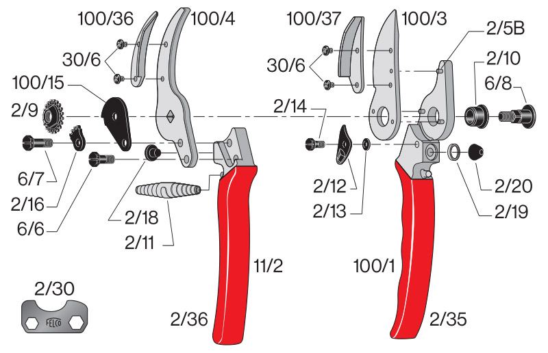 Felco 100 Kéo cắt tỉa cành Ø10mm