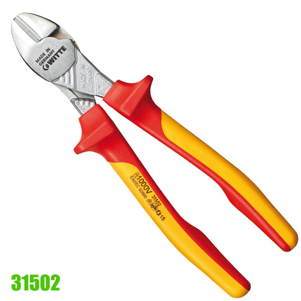 Kìm cắt cạnh 31502, dài 180mm cách điện 1000V heavy duty WITTE