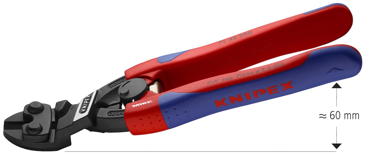 Kìm cộng lực lưỡi cắt nghiêng Knipex 71 42 200 CoBolt cắt dây cứng và dây piano