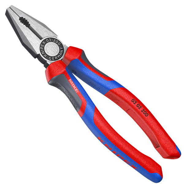 Kìm đa năng Knipex 03 02 200 size 200mm, cán bọc nhựa đa màu, mạ đen