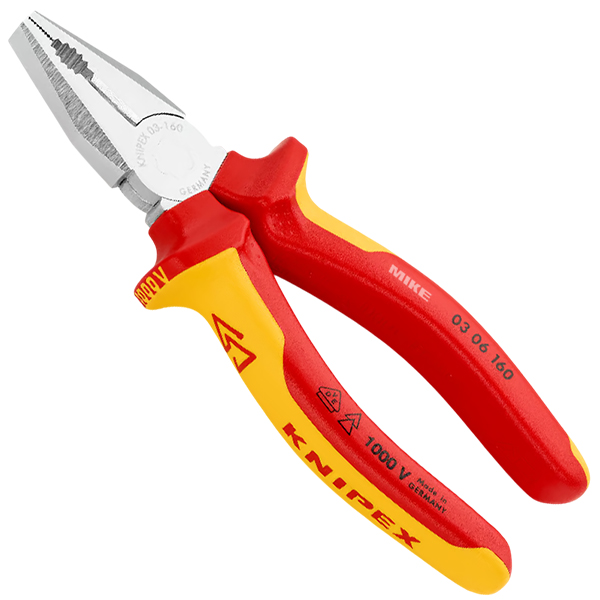Kìm đa năng Knipex 03 06 160 size 160mm, cán bọc VDE 2K, mạ chrome