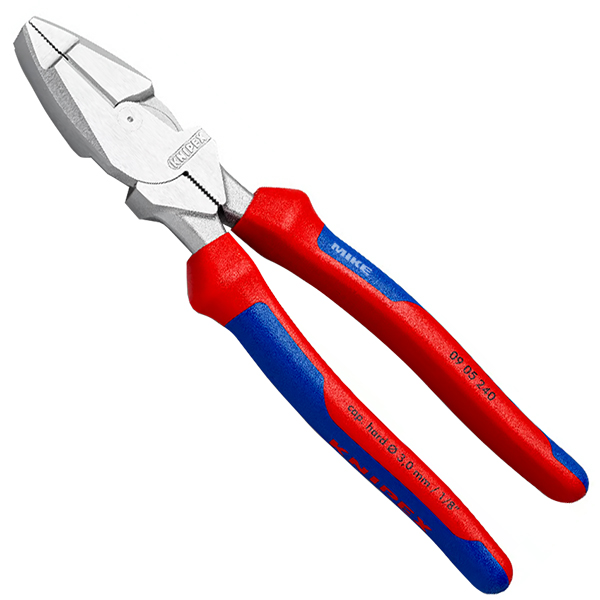 Kìm đầu bằng trợ lực Knipex 09 05 240, size 240mm, cán bọc nhựa đa màu, mạ chrome