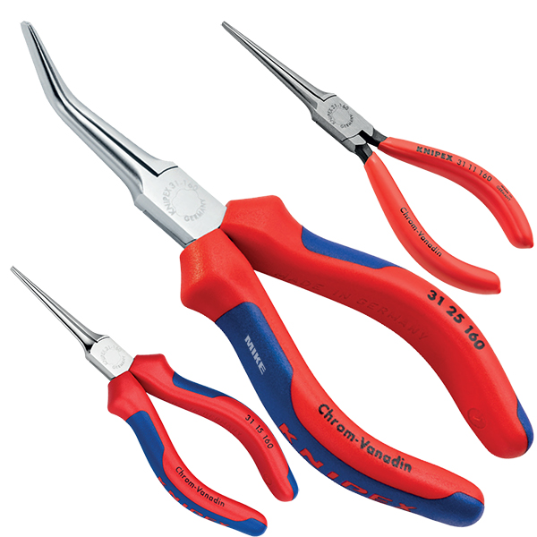 Kìm kẹp gắp Knipex 31 mỏ cong hoặc đầu thẳng, 4 tùy chọn