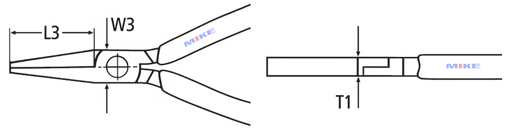 Bản vẽ thông số kỹ thuật kìm mỏ dẹt Knipex 20 – Dụng cụ giữ vật phẳng chuyên dụng