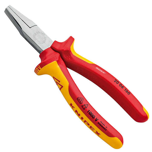 Kìm mỏ dẹt Knipex 20 06 160, dài tổng 160mm, chuyên dụng cho giữ vật liệu phẳng