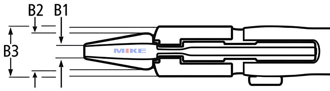 Bản vẽ kích thước kìm mỏ quạ Knipex 86 điều chỉnh độ mở bằng nút nhấn, 16 kiểu