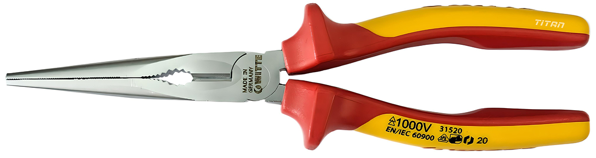 Kìm mũi nhọn cách điện 1000V WITTE Pro VDE 31520, dài 200mm