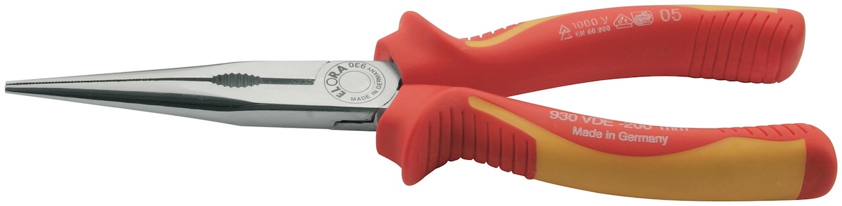 Kìm mỏ nhọn cán bọc cách điện 1000V chuẩn VDE. ELORA Germany