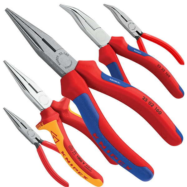 Kìm mũi nhọn Knipex 25, có lưỡi cắt và kẹp ở không gian hạn chế