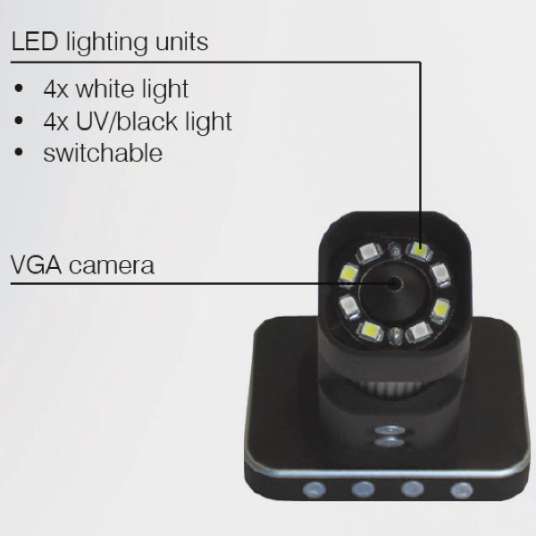 camera và LEd chieu sang của kính lup Vogel Germany