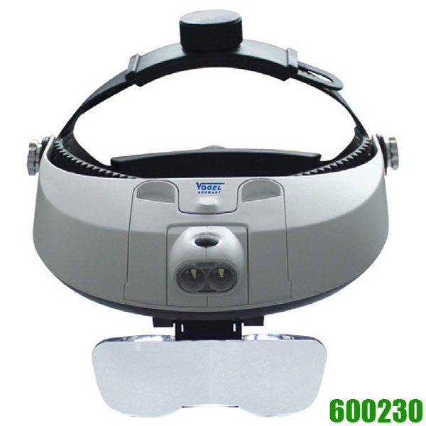 Kính lúp đội đầu có đèn LED 600230, chiếu sáng tiêu bản, 5 tròng