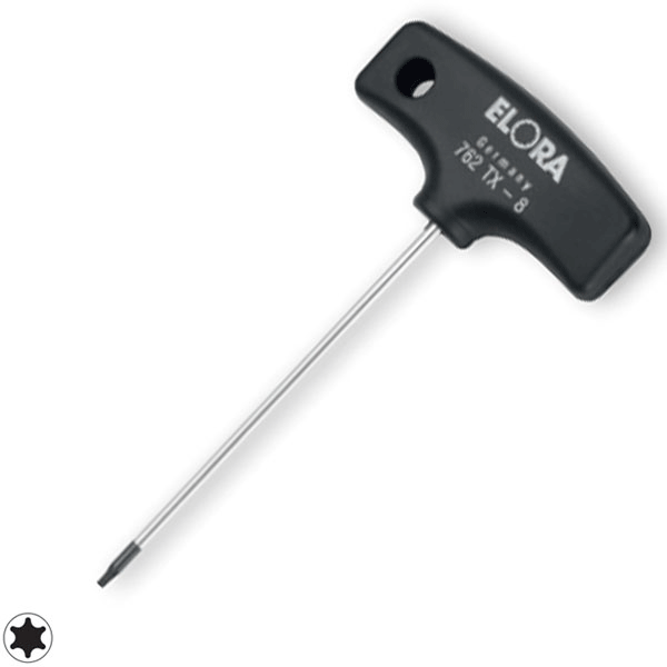 Lục giác chữ T đầu sao ELORA 762TX, loại ngắn, size từ 6mm đến 60mm