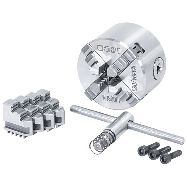 Mâm cặp 4 chấu M449, tự định tâm 80-400mm. FERVI Italia