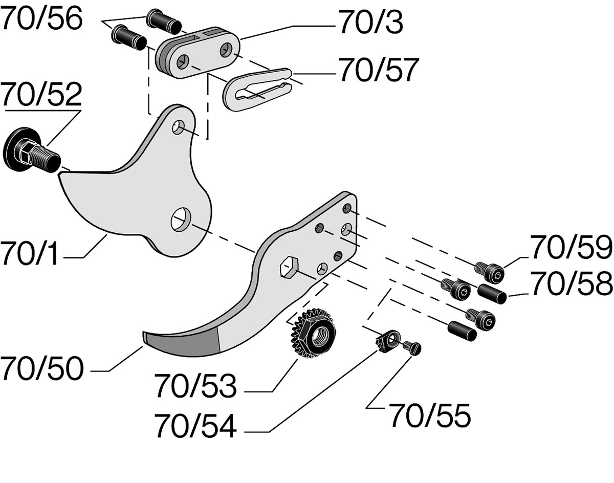 Bản vẽ phụ kiện máy cắt cành FELCO 70