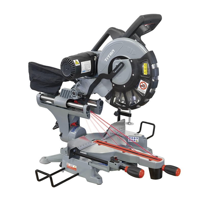 Máy cưa đứng góc nghiêng FERVI 0871 tổ hợp với laser định hướng