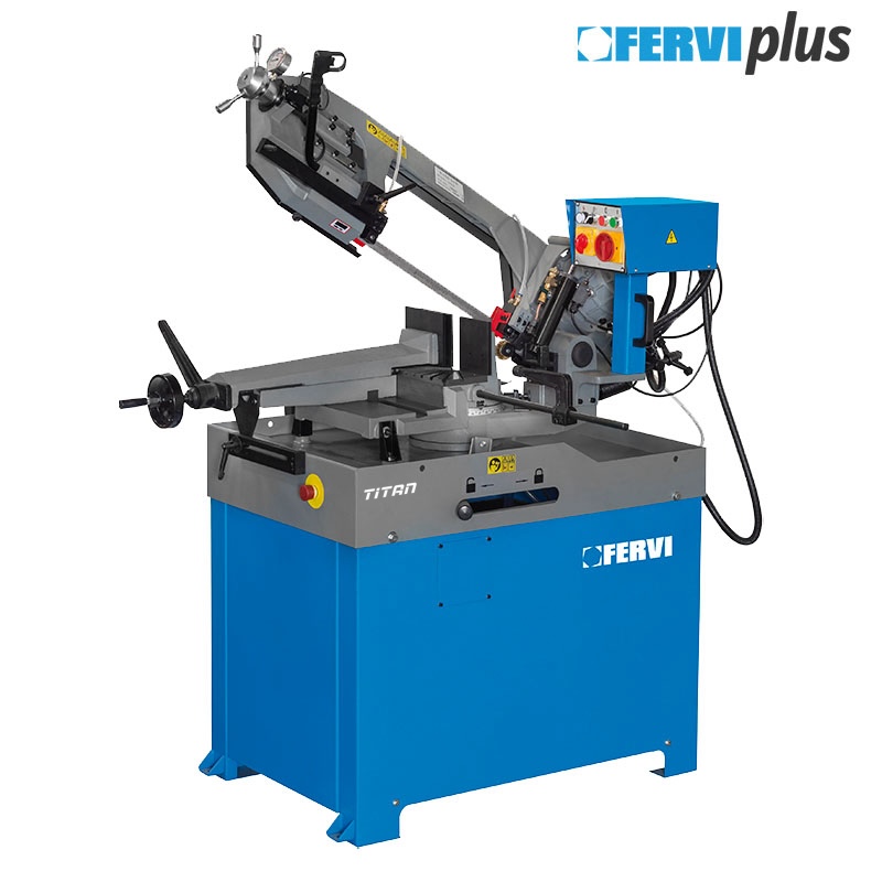 Máy cưa băng kim loại FERVI 0230, cấp phôi bằng thủy lực