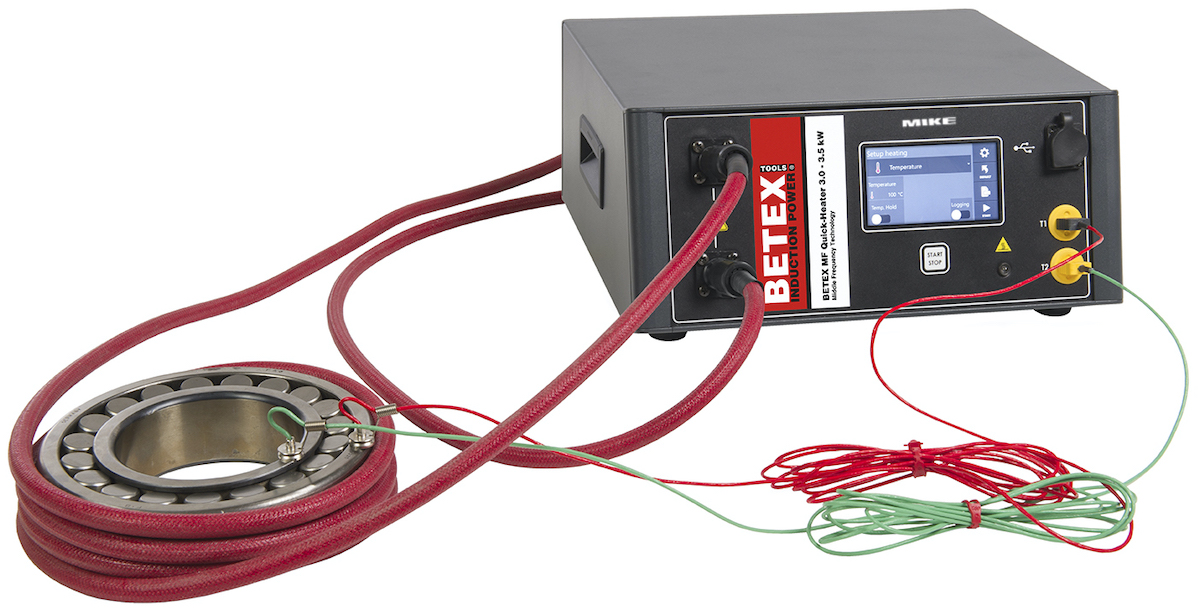 Gia nhiệt vòng ngoài của bạc đạn bằng máy quấn dây trung tần BETEX MFQH 3.5kW