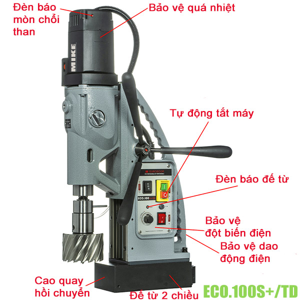 ECO100 Máy khoan từ hạng nặng 4 cấp tốc độ, khoan max Ø100mm