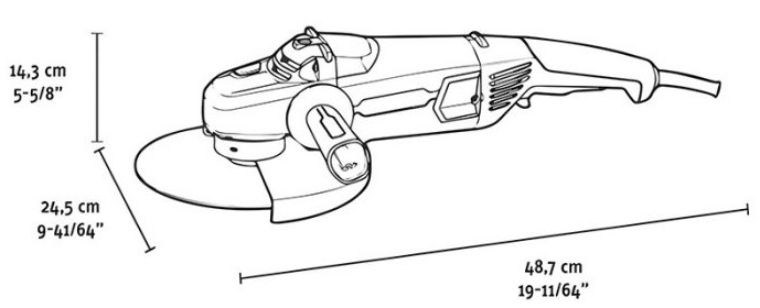 Máy mài góc cầm tay FFAG22003A-230K, chạy điện, công suất 2200W