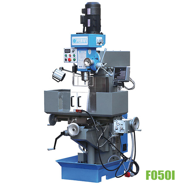 Máy phay đứng khoan F050I, trên gang max ∅50mm, côn trục chính ISO40
