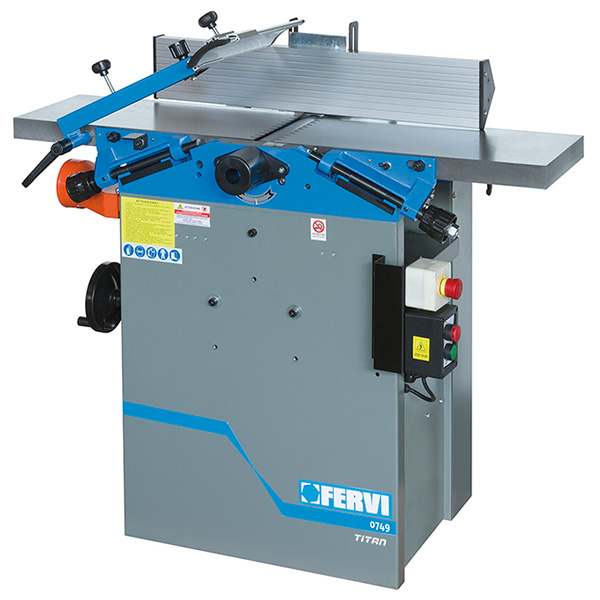 Máy phay phẳng và cắt mỏng kết hợp FERVI 0749, gia công chế biến gỗ.