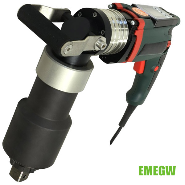 Máy siết bulông bằng điện EMEGW đầu cong 90 độ, momen 8000Nm