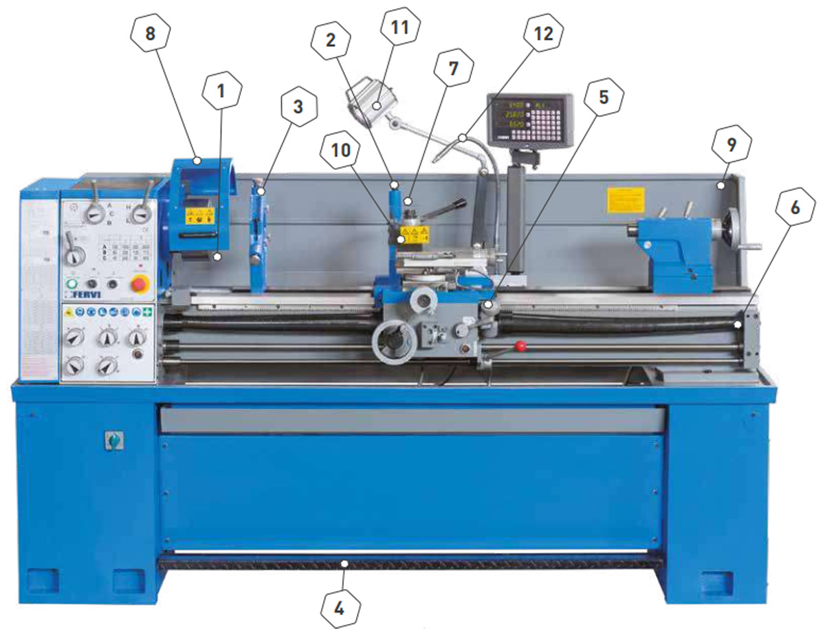 cấu tạo máy tiện T070/400V3A15