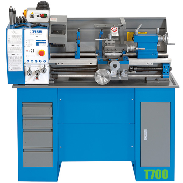 Máy tiện T700 công suất 850W, đường kính phôi 170mm Fervi