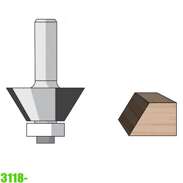 Mũi phay vát mép 45° Famag 3118, hai lưỡi nghiêng bằng hợp kim