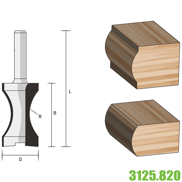 Mũi phay gỗ bán nguyệt Ø20,2mm FAMAG 3125.820