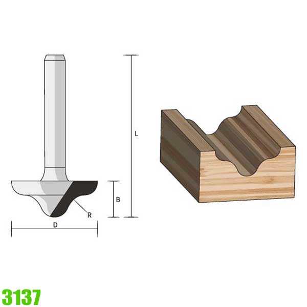 Mũi phay rãnh hoa văn trang trí trên mặt gỗ FAMAG 3137.827