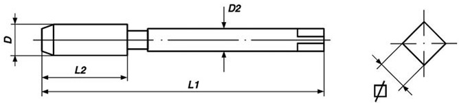 Mũi taro ren máy M3 x 0.5 phủ Titan, đai xanh