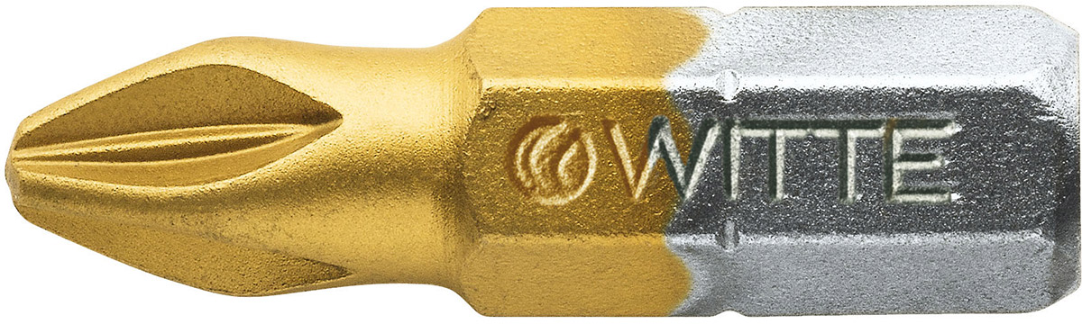 2734x Mũi vít hoa thị PZ1 đến PZ3 chuôi lục lăng 1/4" phủ titan WITTE