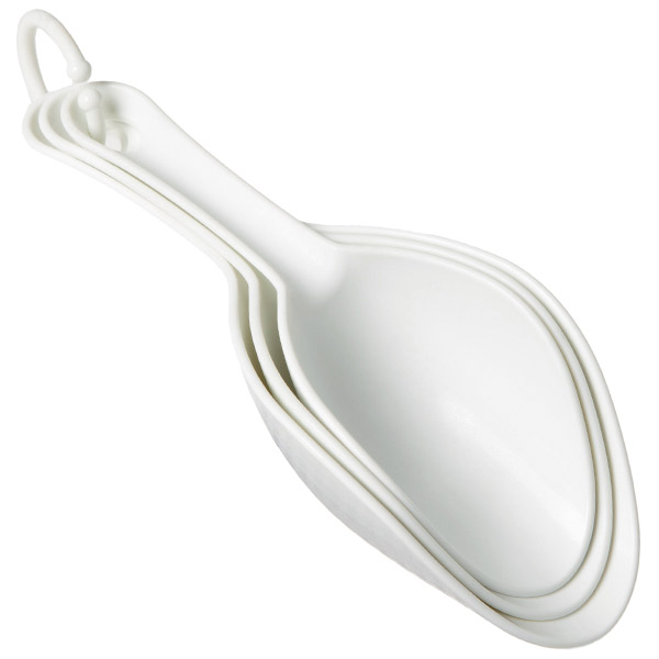 Muỗng rùa xúc hạt giống bằng sợi thủy tinh màu trắng sữa