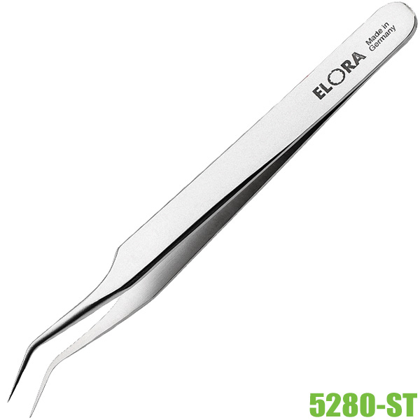 Nhíp gắp linh kiện mũi nhọn bo góc qua trái ELORA 5280-ST, dài 122mm