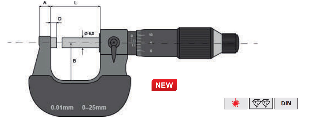 panme cơ đo ngoài mẫu mới