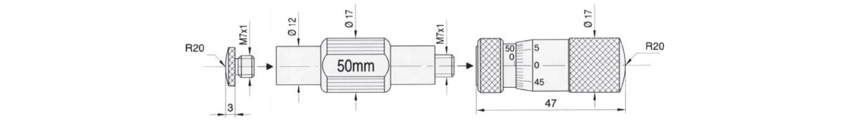 Bộ panme cơ đo trong 50-1450mm, hàng chính hãng Vogel Germany