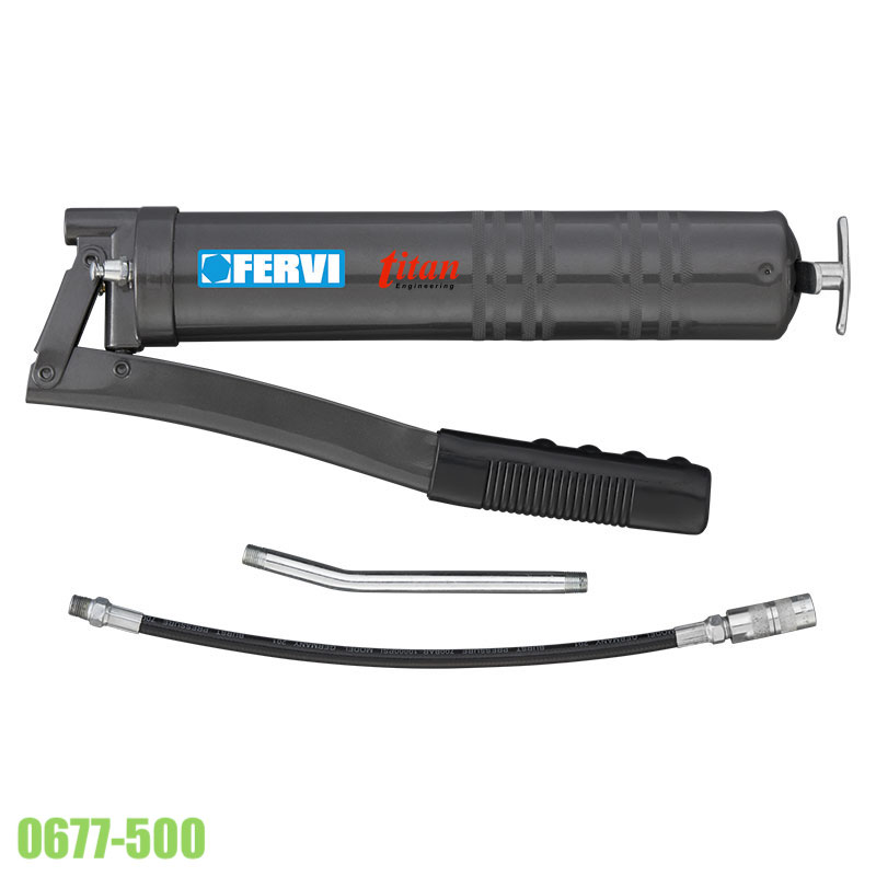 Súng bơm mỡ 500ml 0677/500, đầy đủ ống, đầu nối