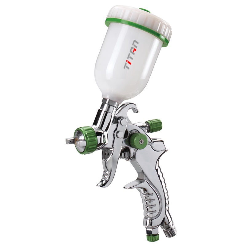 Súng phun sơn FERVI A602A kiểu gravity feed, bình chứa 100ml