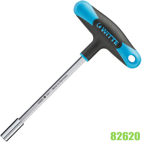 Tay vặn vít chữ T 82620, đầu lục giác 1/4 inch có nam châm WITTE