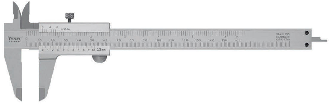 Thước cặp cơ 300mm, vít cố định, ngàm 64x20mm, VOGEL 201015