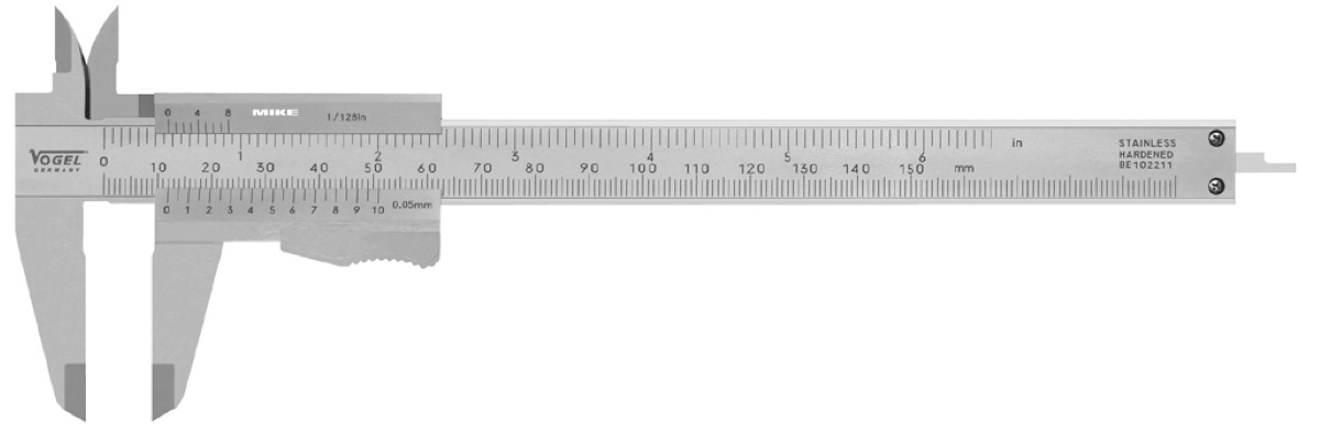 Thước kẹp cơ 200mm hãm thước bằng nẫy Vogel Germany 201024