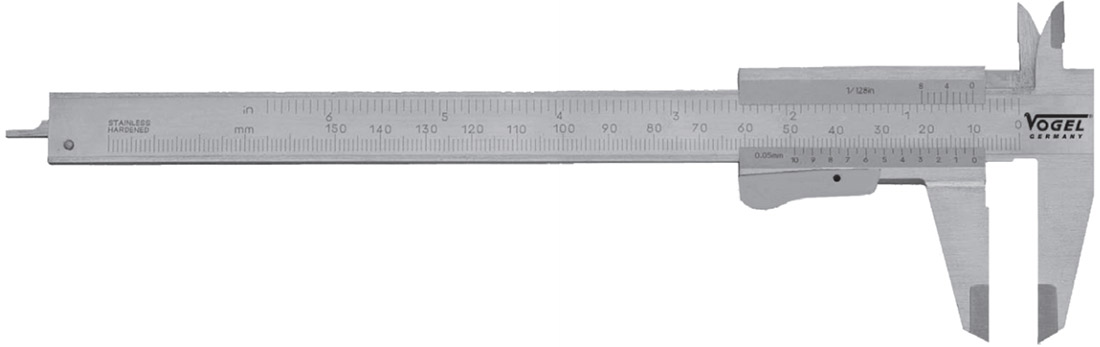 Thước cặp cơ 150mm ngàm 40x16mm cho người thuận tay trái, VOGEL 201027