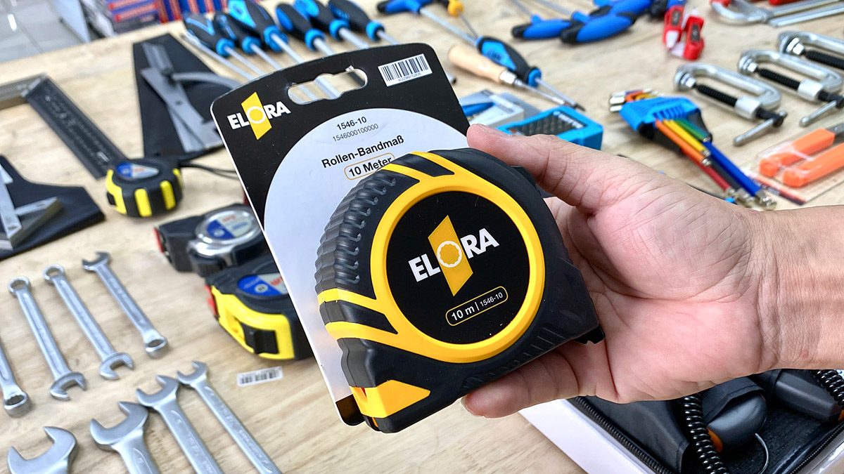 Thước cuộn 10m ELORA 1546-10, sợi thép phủ nylon, vỏ nhựa