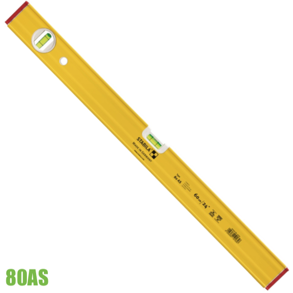 Thước thủy STABILA 80AS, dài từ 30cm đến 120 cm, 2 bọt thủy