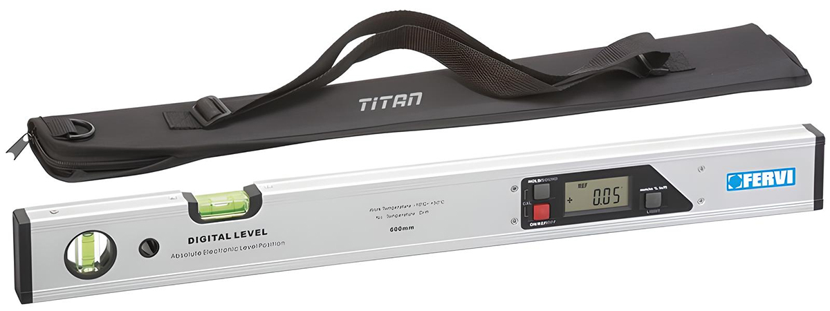 Thước thủy điện tử 600mm FERVI 0112, độ chính xác 0 ~ 90° x 4