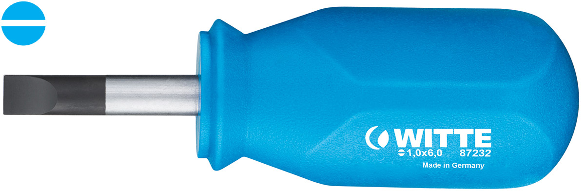 87230 Tô vít dẹt lùn, tô vít 2 cạnh loại ngắn lưỡi dài 25mm PRO WITTE