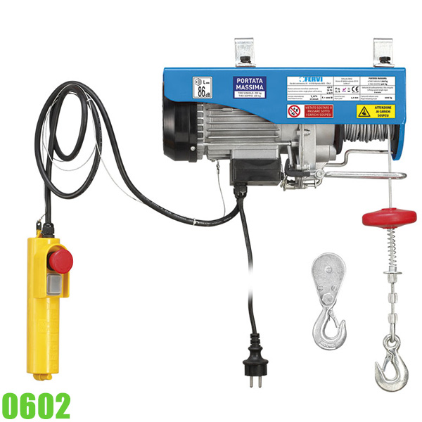 Tời điện 200-400 kg, 18 mét, công suất 1 kW FERVI 0602